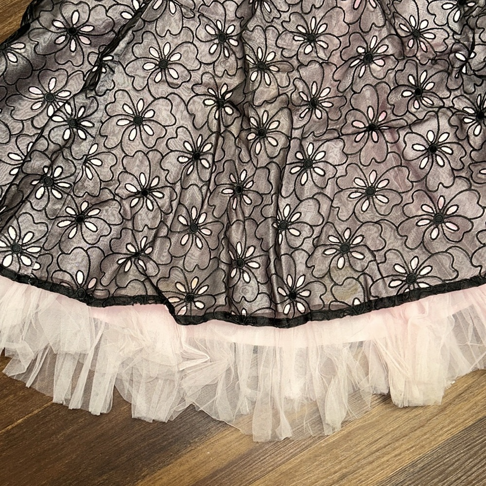 Shoshonna Silk Eyelet Strapless Dress With Pink Tulle Crinoline NEW - Picture 8 of 15